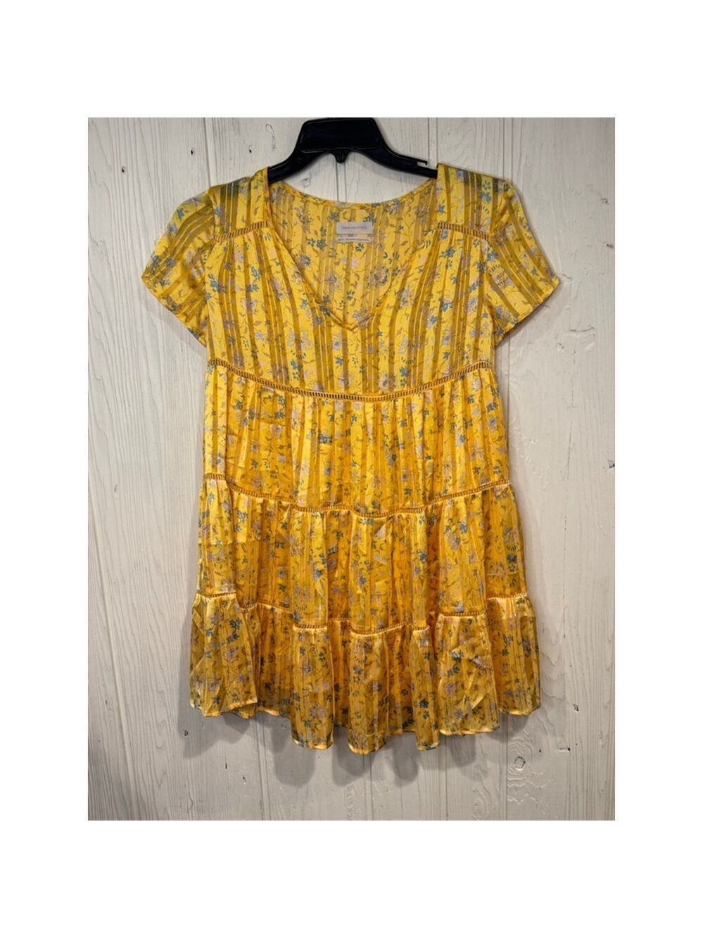 Urban Outfitters Yellow Floral Mini Dress XS